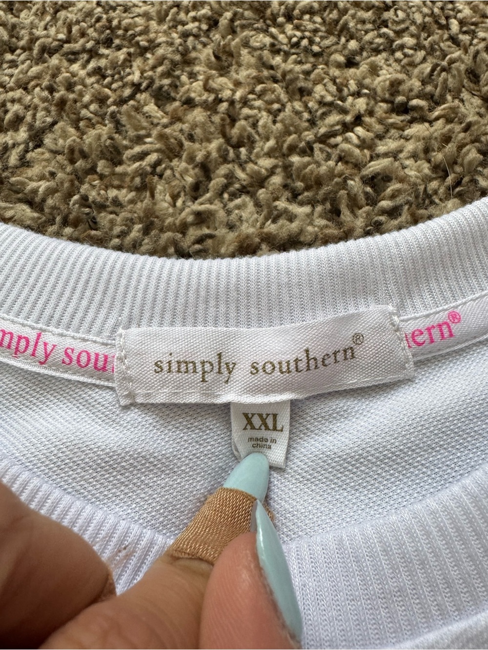 Simply Southern White 'BRIDE' Embellished Pullover Sweatshirt with Gold Detail - Picture 2 of 2